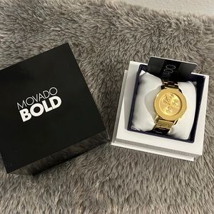 Movado Bold Unisex Swiss Chronograph Gold-Tone Watch